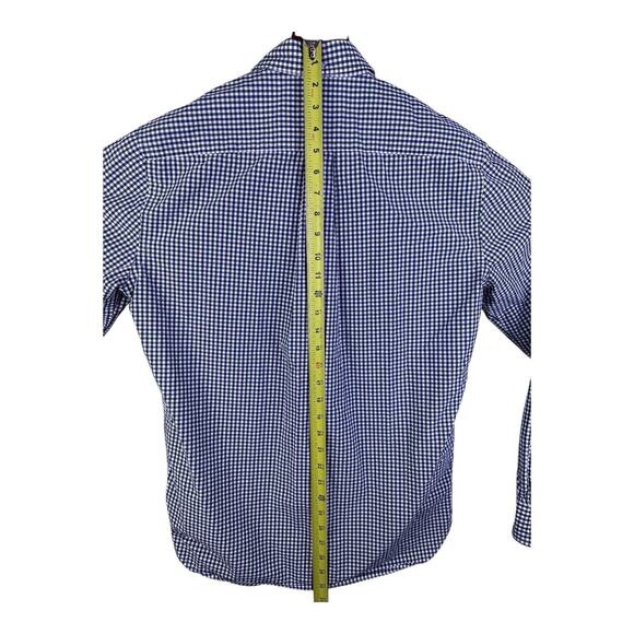 Brooks Brothers Dress Shirt Mens Medium 1818 Polo Blue Green Plaid - Picture 9 of 14